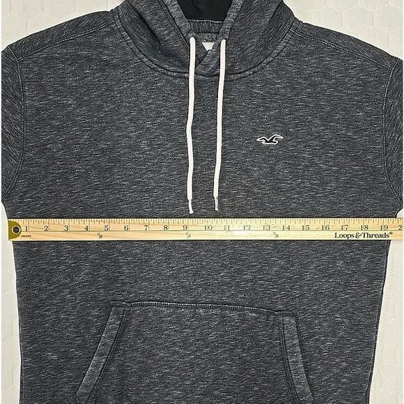 Hollister California Mens Hoodie Sweatshirt Sz XS Dark Heathered Gray Drawstring - Picture 4 of 7